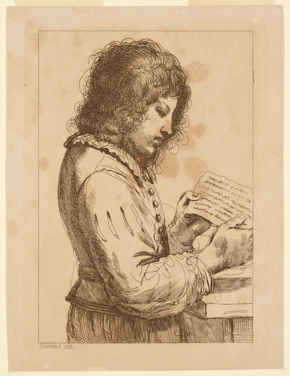 Een jongen die leest door Francesco Bartolozzi