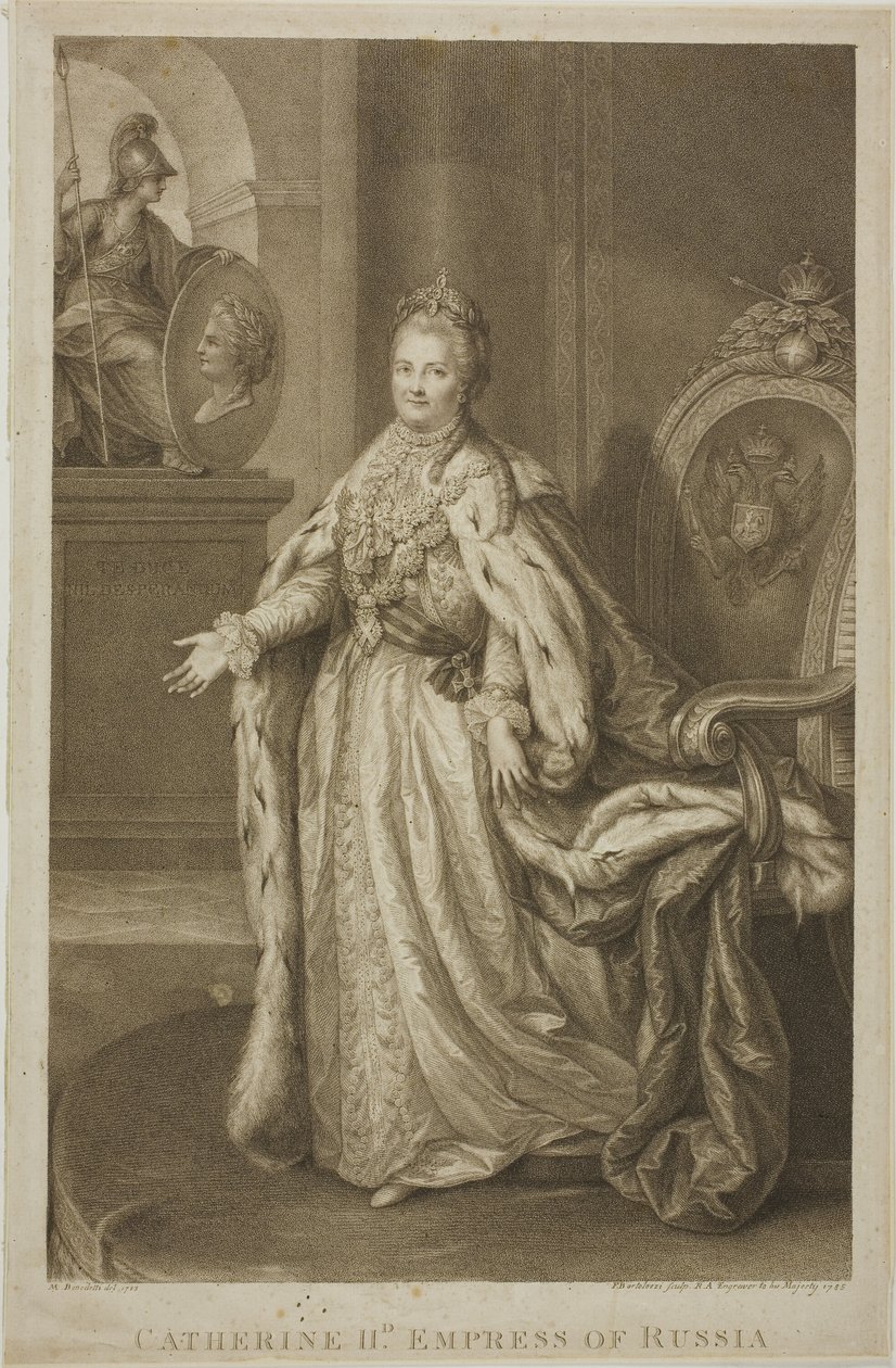 Catharina II, keizerin van Rusland door Francesco Bartolozzi