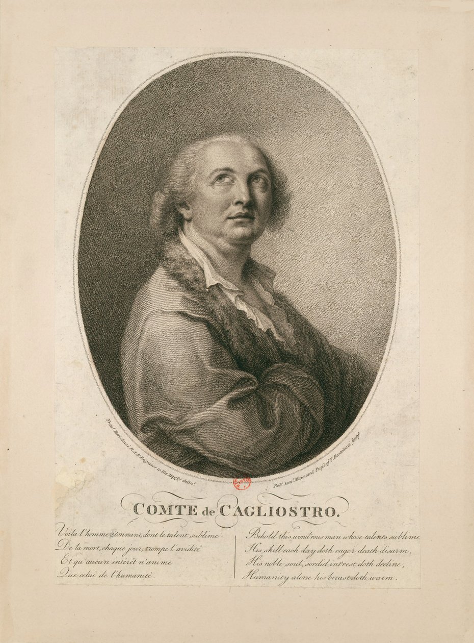 Graaf Alessandro di Cagliostro 1743-1795 door Francesco Bartolozzi