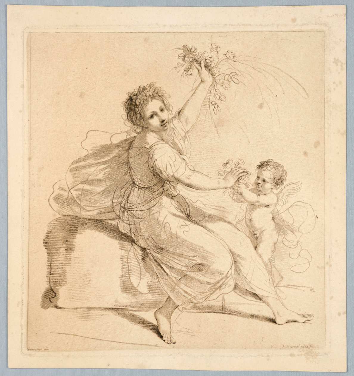 Flora, met een Jongen door Francesco Bartolozzi