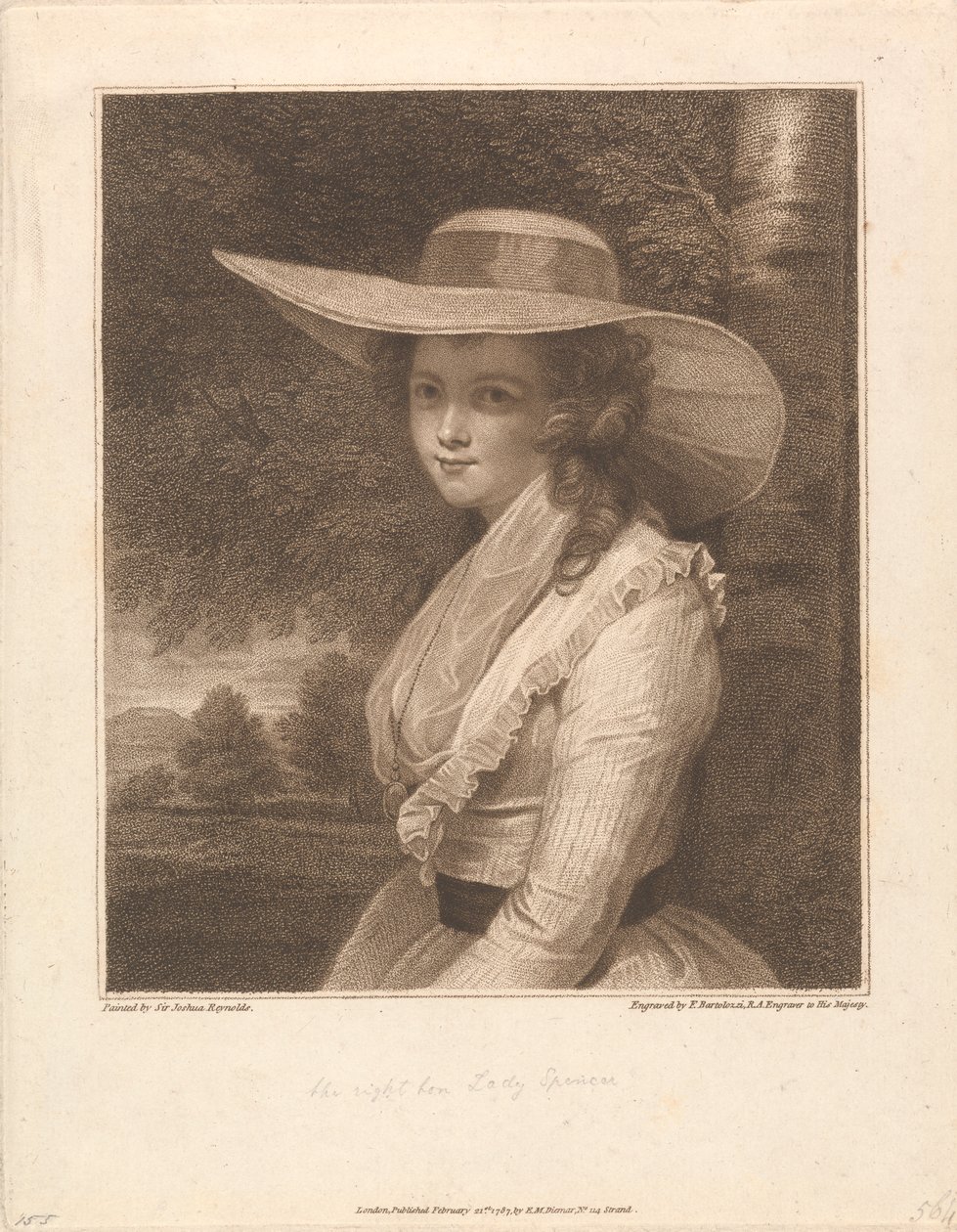 Lavinia, Gravin Spencer, Viscountess Althorp door Francesco Bartolozzi