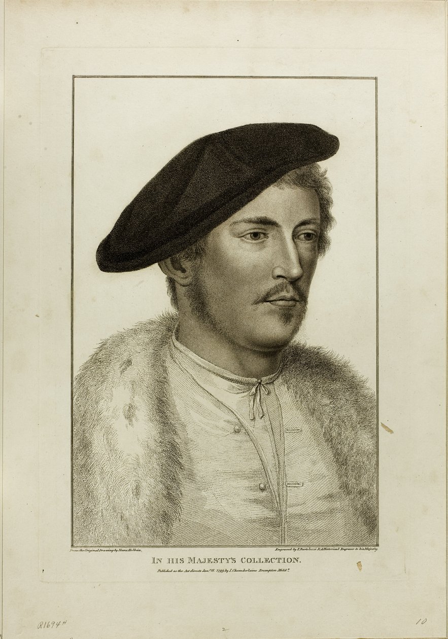 Portret van een jonge man door Francesco Bartolozzi