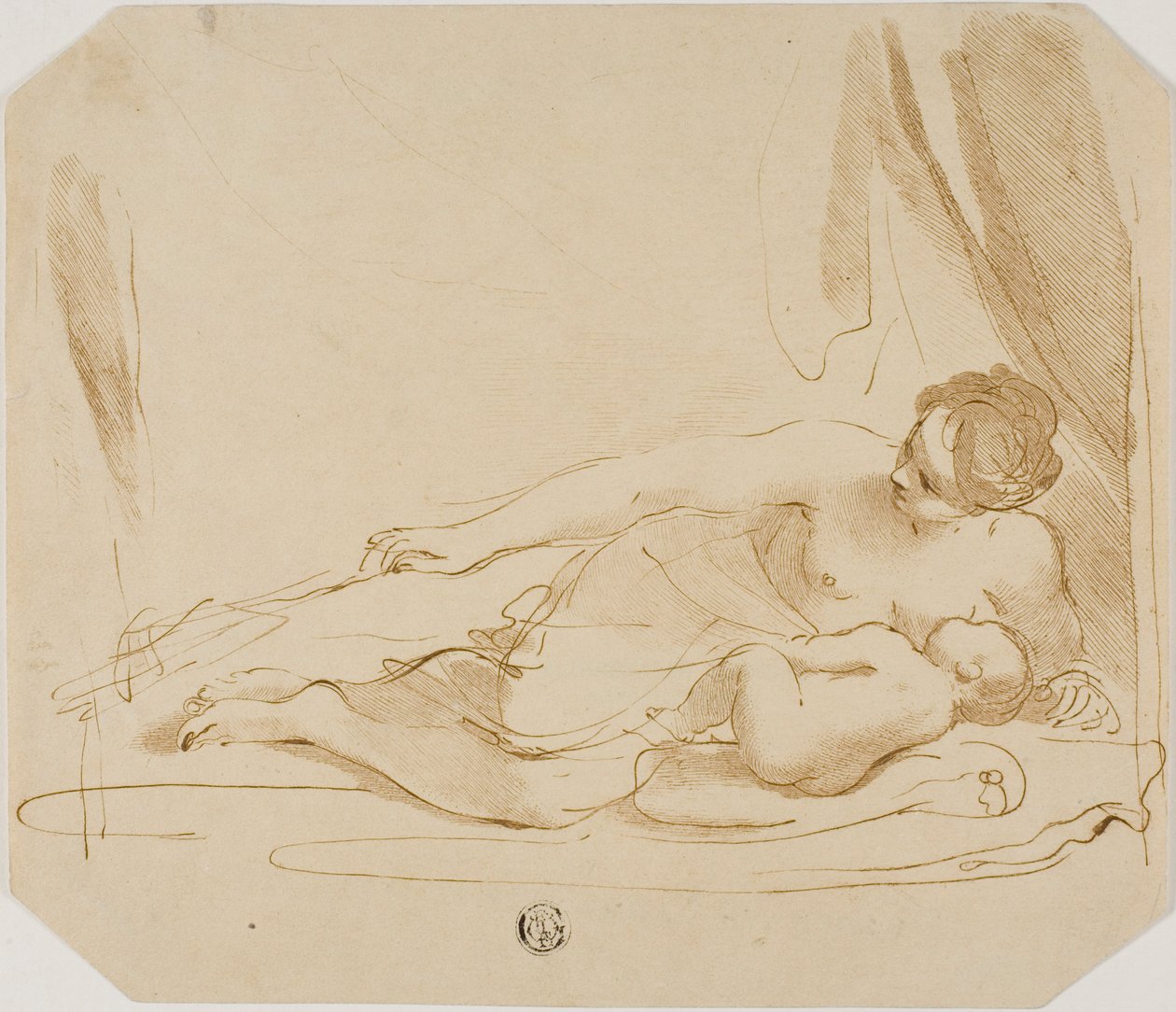 Venus en Cupido door Francesco Bartolozzi