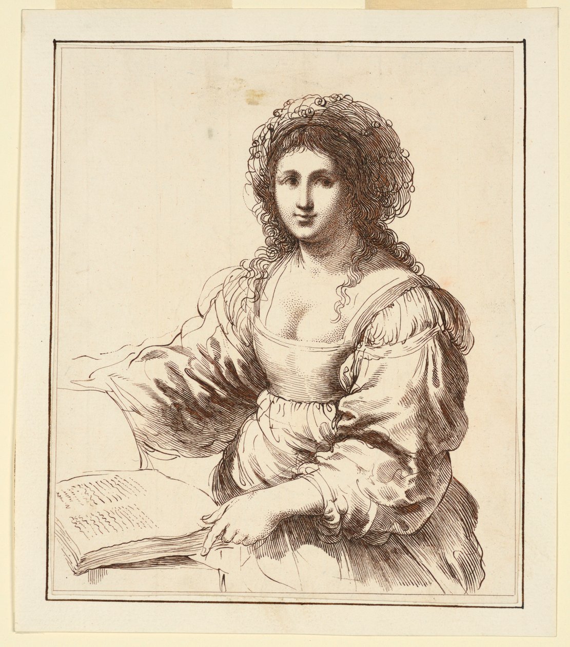 Vrouw met een Boek door Francesco Bartolozzi