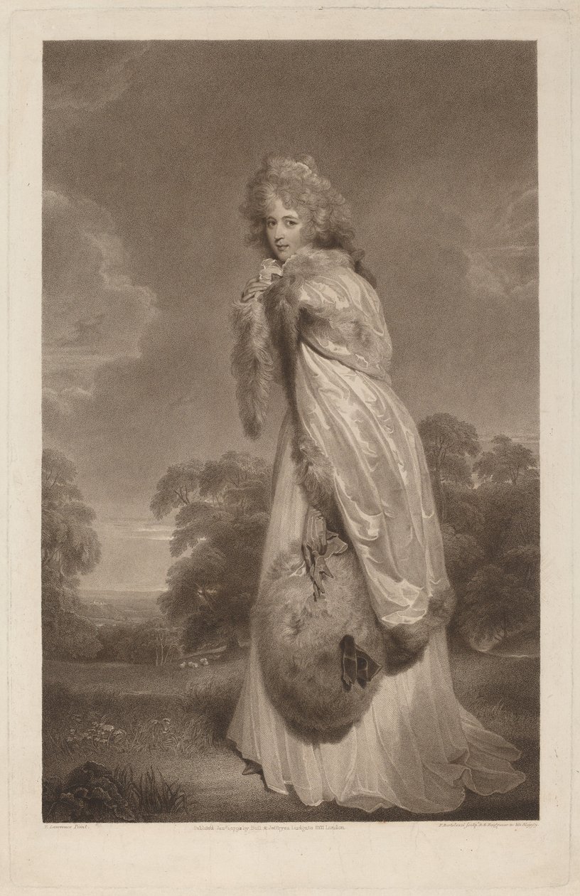 Elizabeth Farran door Francesco Bartolozzi after Sir Thomas Lawrence