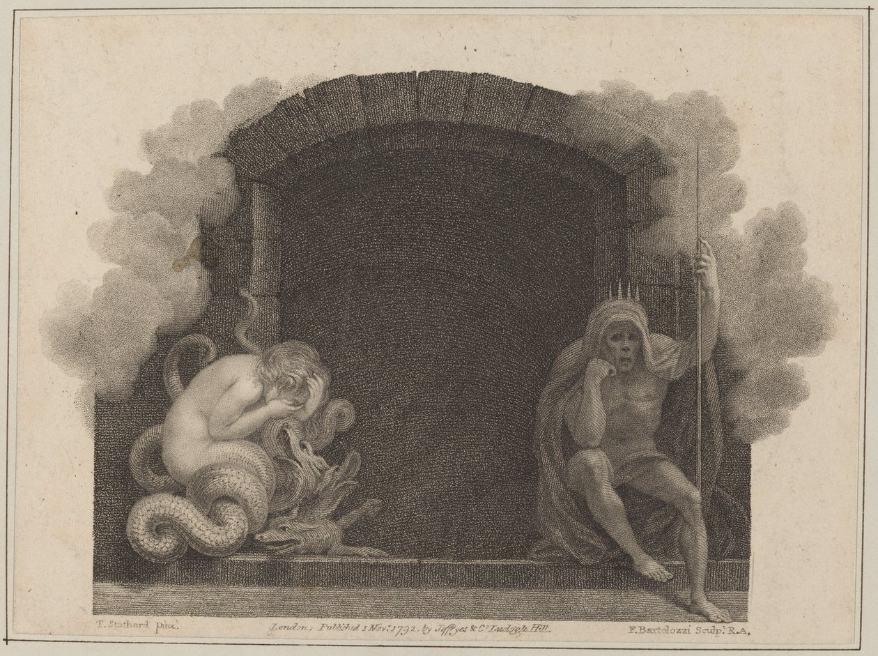 Het graf van de dood door Francesco Bartolozzi after Thomas Stothard