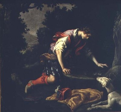 Narcissus bij de fontein door Francesco Curradi