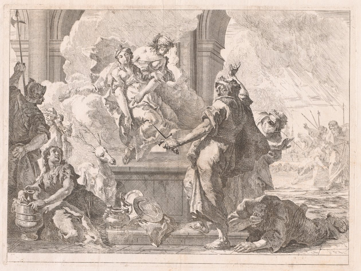 Het offer van Iphigenia door Francesco Fontebasso