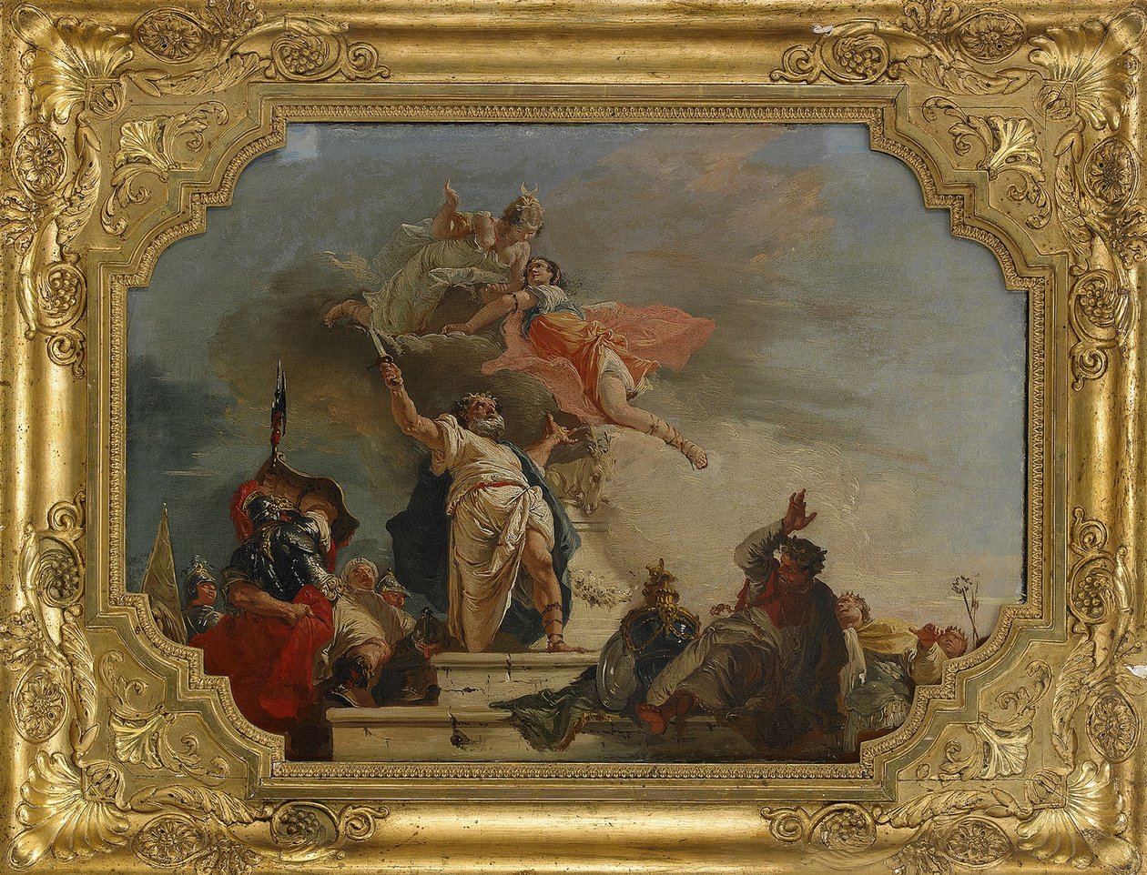 Het offer van Iphigenia, 18e eeuw door Francesco Fontebasso