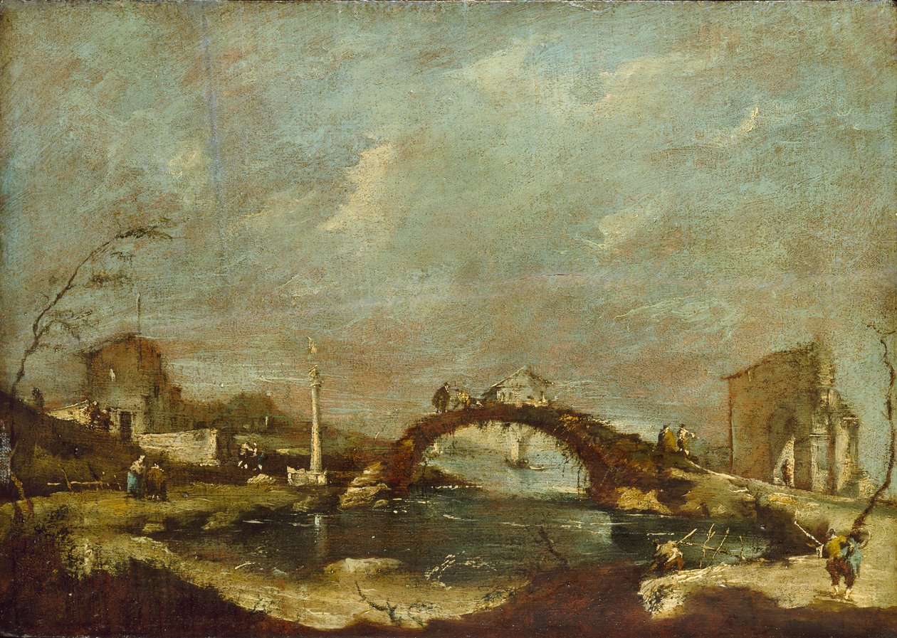 Capriccio landschap door Francesco Guardi