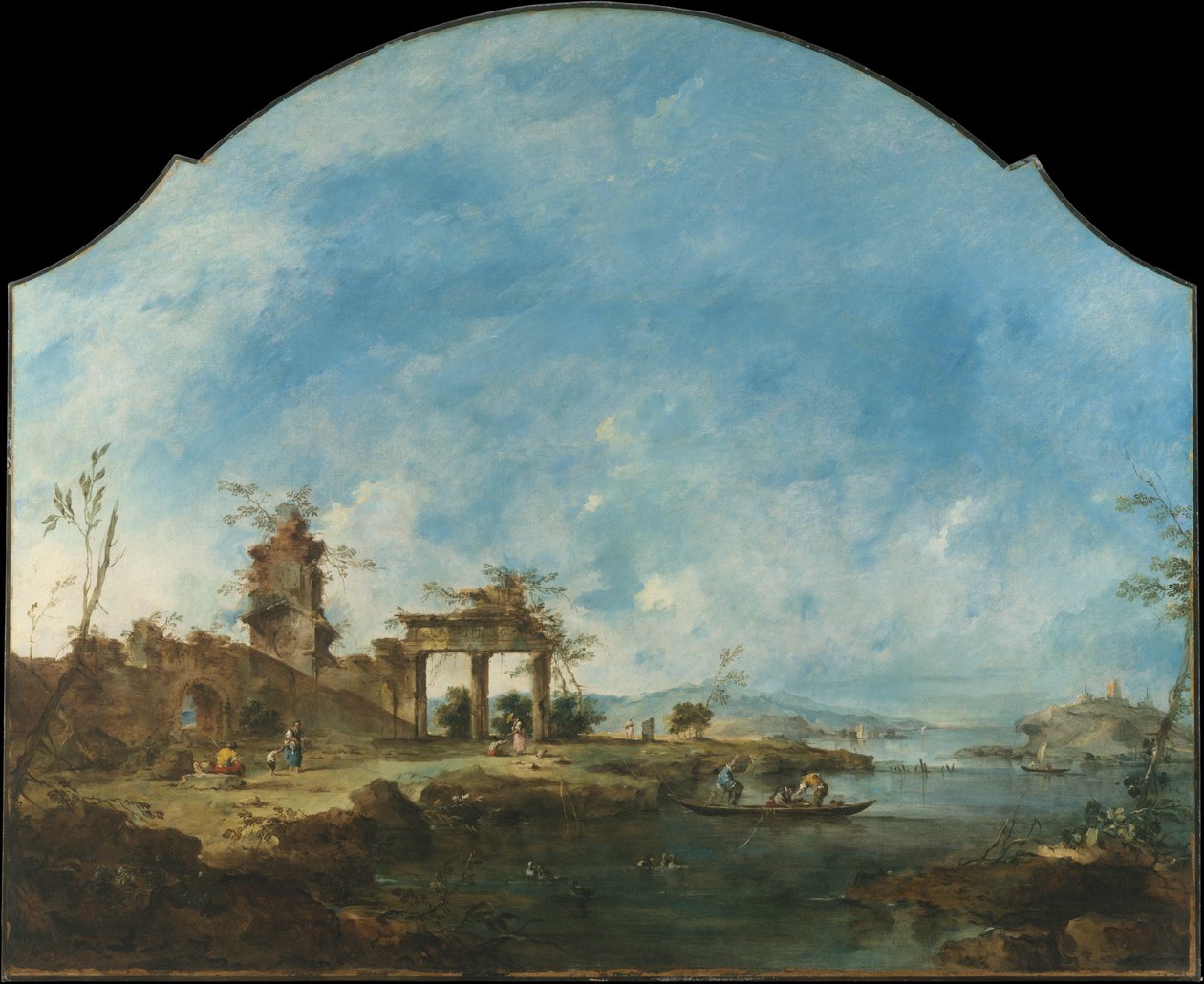 Fantastisch landschap door Francesco Guardi