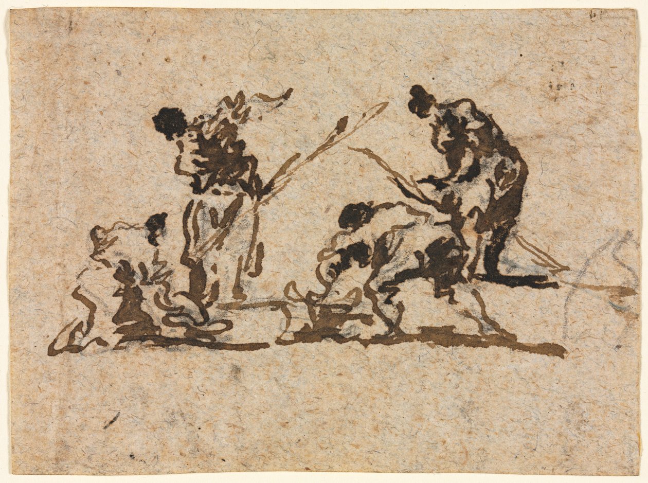 Boeren en vissers aan het werk door Francesco Guardi