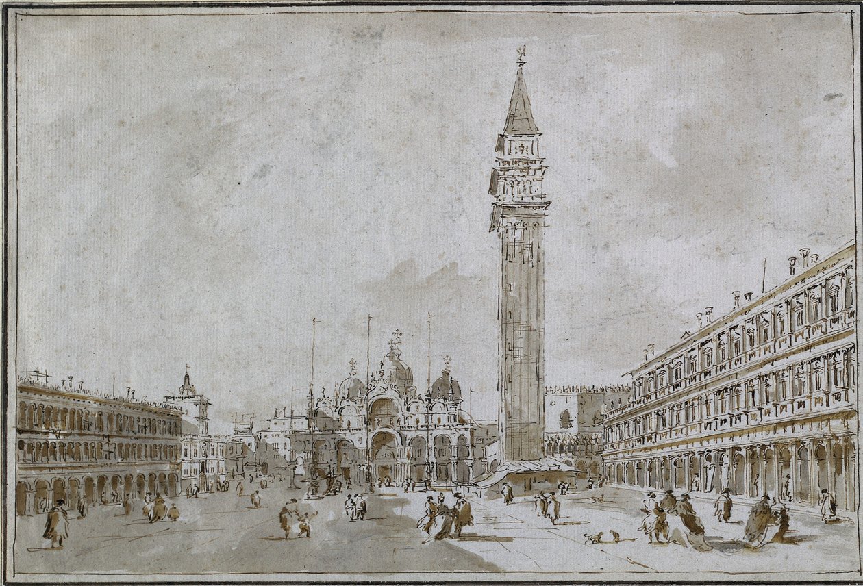 Piazza San Marco, Venetië door Francesco Guardi
