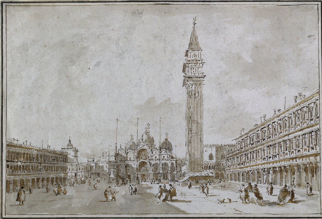 Piazza San Marco, Venetië, 1780s door Francesco Guardi