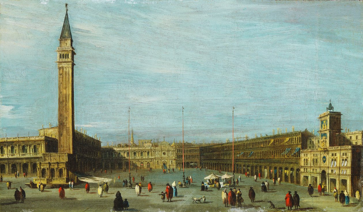 Het Piazza San Marco, Venetië kijkend naar het westen door Francesco Guardi