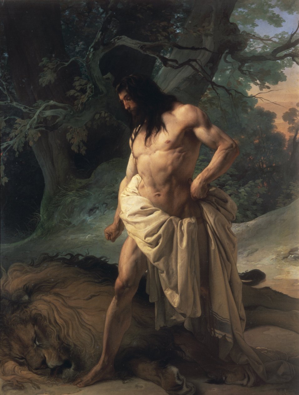 Simson doodt de leeuw door Francesco Hayez