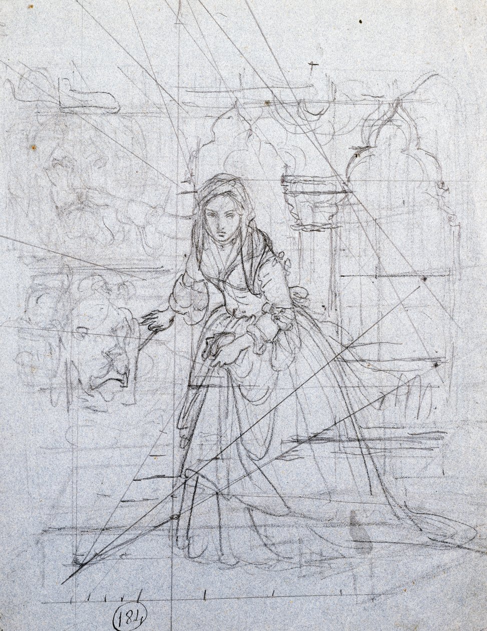 Studie voor Geheime Beschuldiging door Francesco Hayez