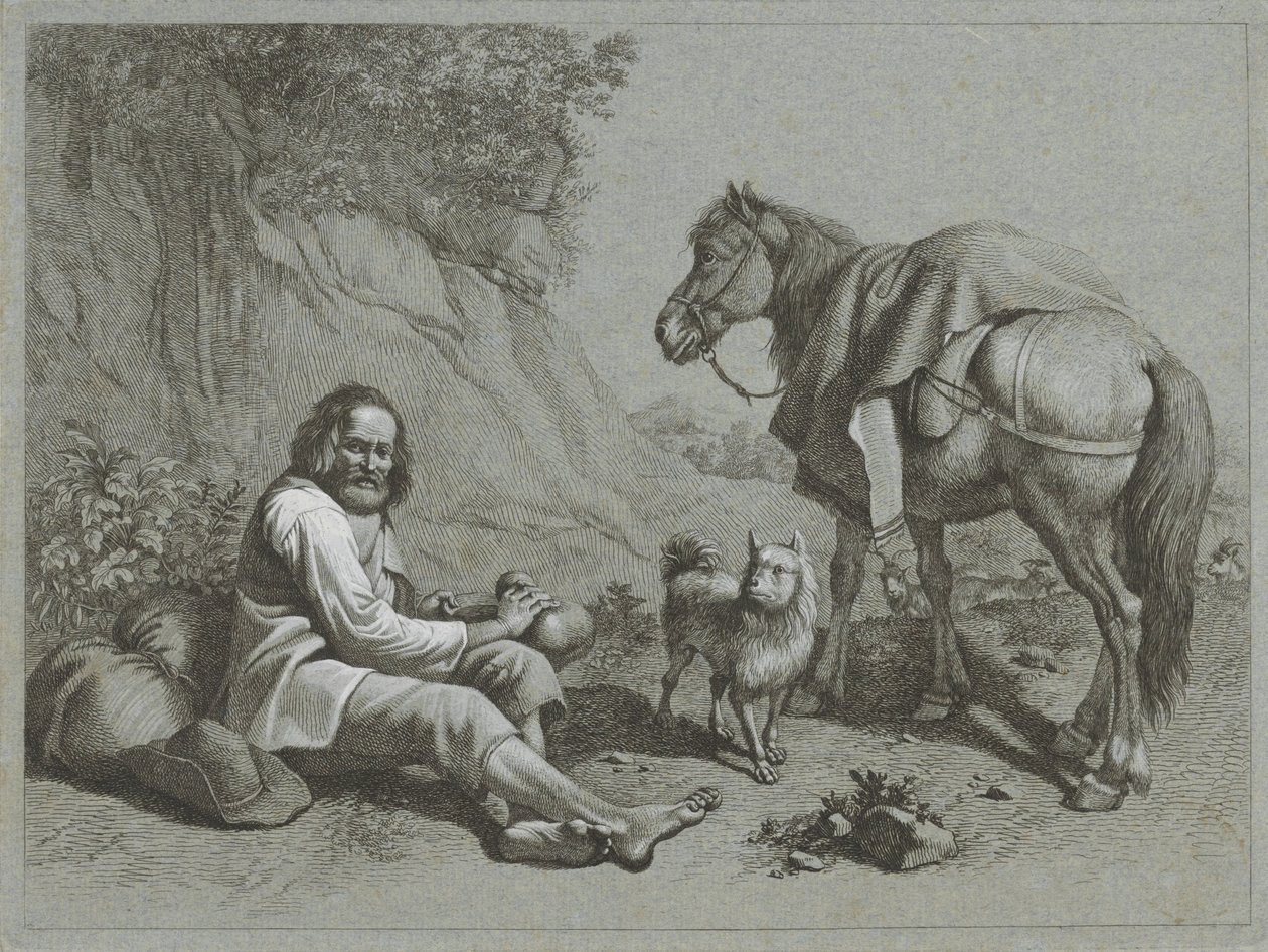 Uitrustende herder door Francesco Londonio