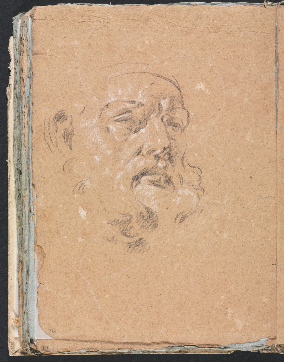Verona Schetsboek: Mannelijk hoofd (pagina 76) door Francesco Lorenzi