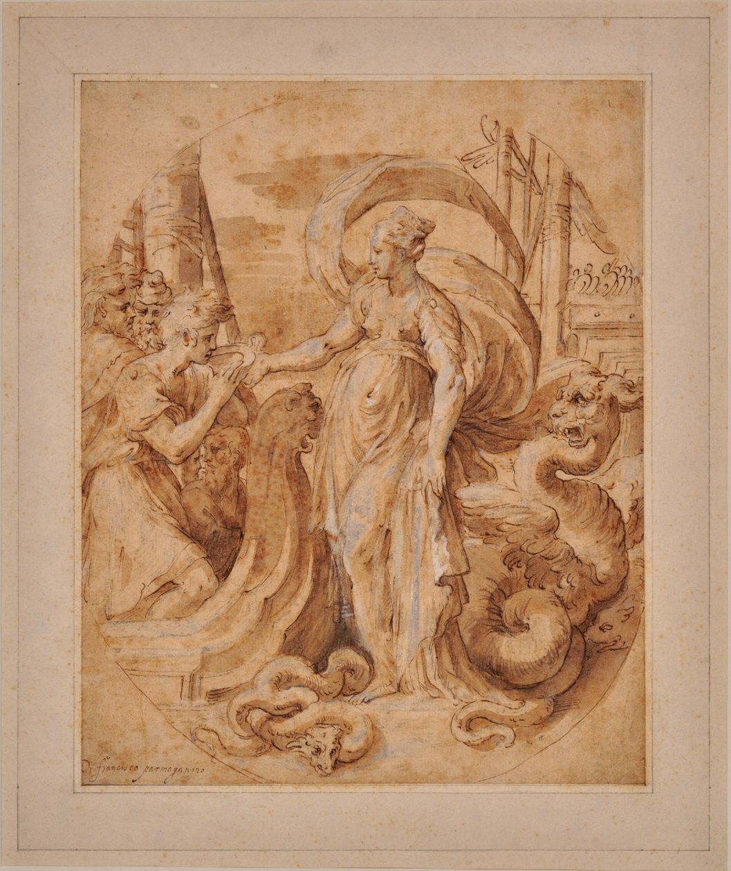Circe en de metgezel van Odysseus door Francesco Mazzuoli