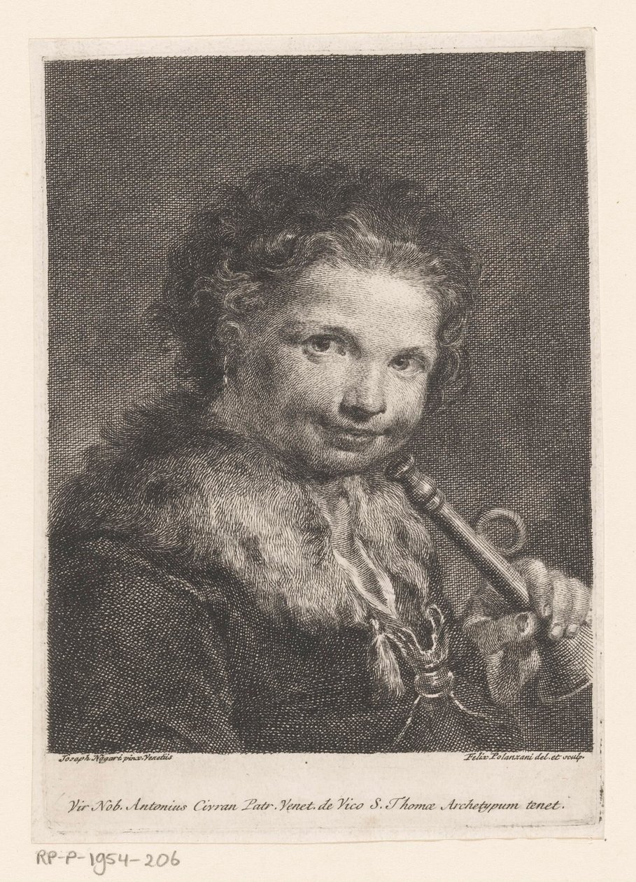 Jongen met trompet door Francesco Polanzani