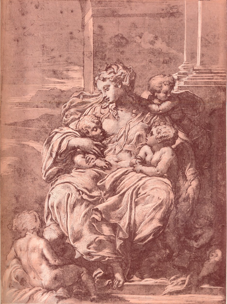 Liefdadigheid, 16e eeuw door Francesco Primaticcio