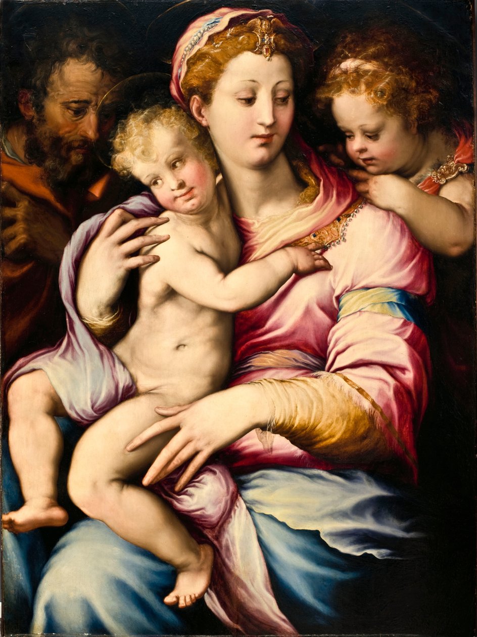 Heilige Familie met Johannes de Doper door Francesco Salviati