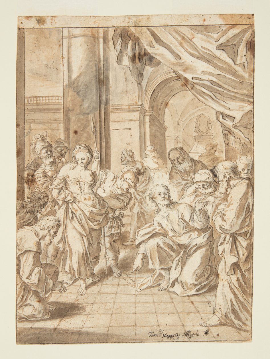 Christus en de Overspelige Vrouw door Francesco Saverio Mergolo