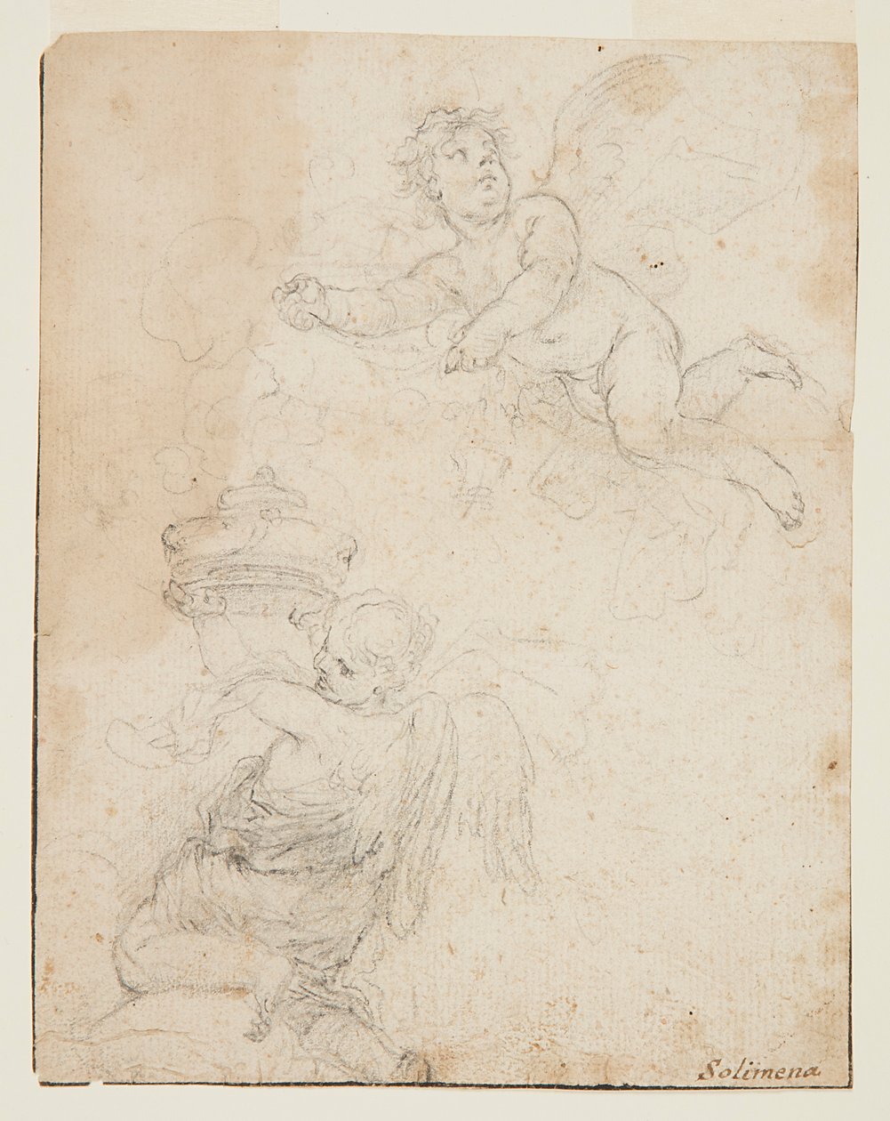 Studie van Twee Putti door Francesco Solimena
