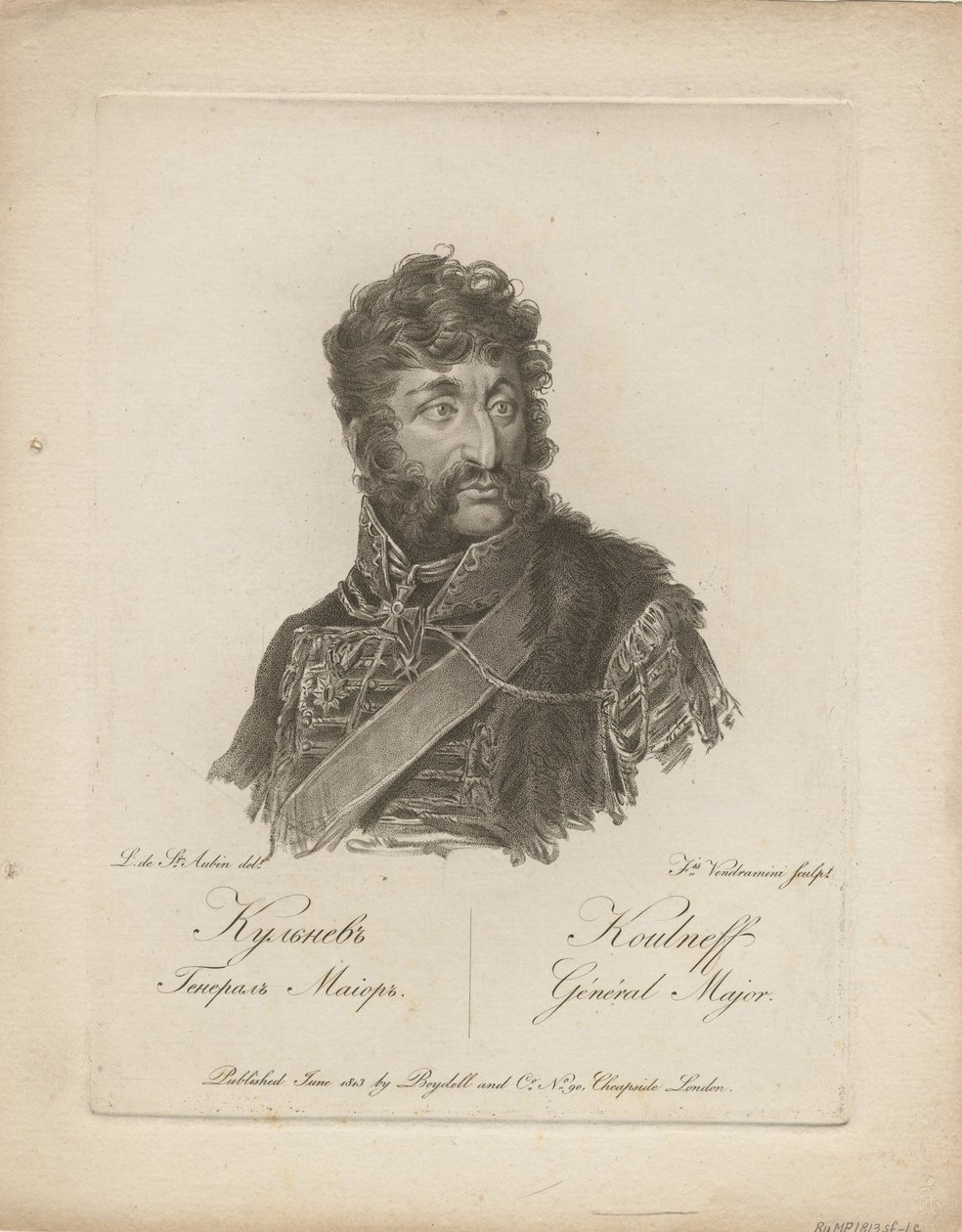 Yakov Petrovich Kulnev 1763-1812, 1813 door Francesco Vendramini
