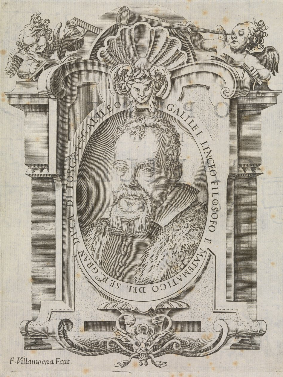 Galileo Galilei (1564-1642), ca. 1656 door Francesco Villamena