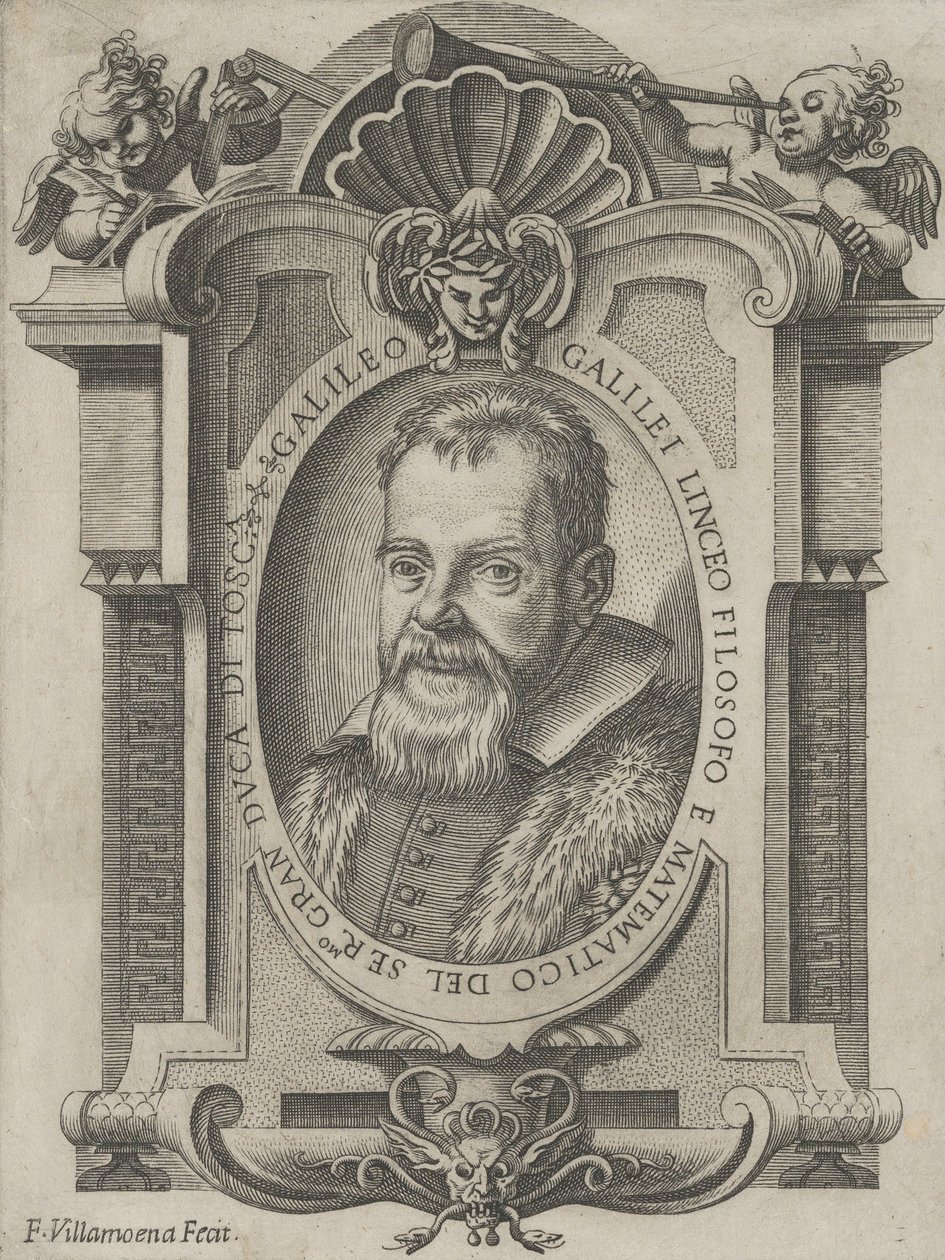Portret van Galileo Galilei, 1613 door Francesco Villamena