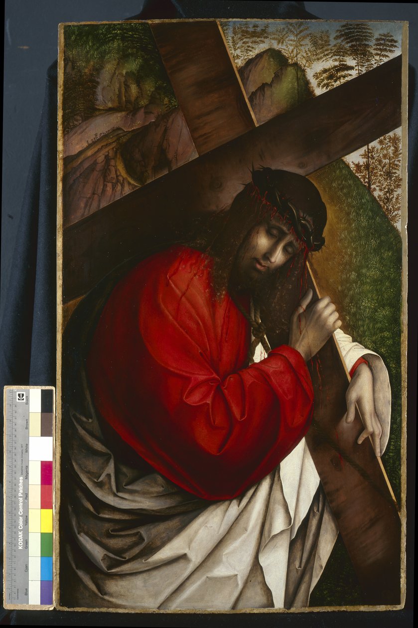 Christus draagt het kruis, 1507-08 door Francesco Zaganelli di Bosio