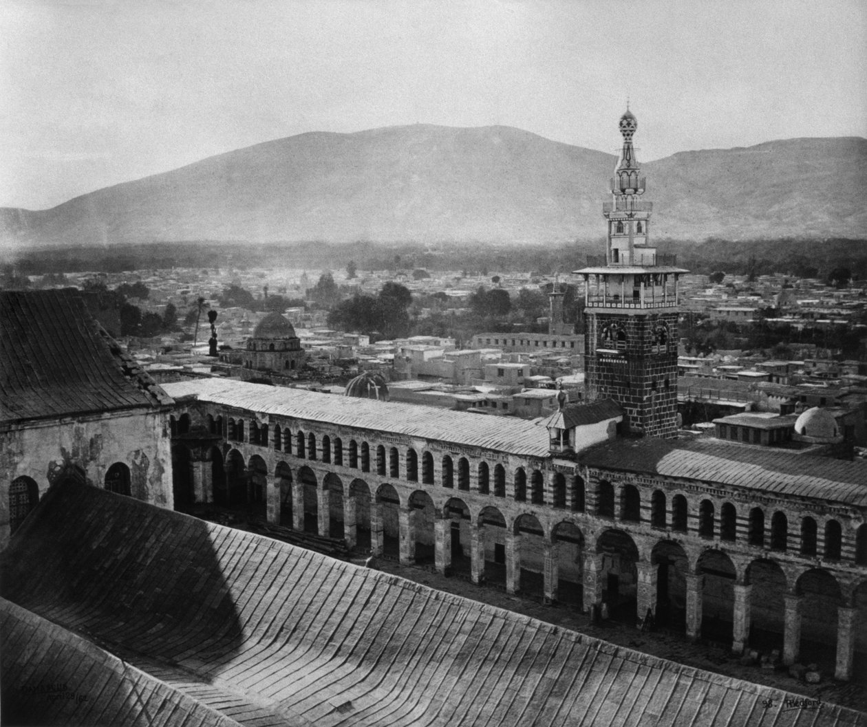 Buitenaanzicht, Omajjadenmoskee, Damascus, Syrië, 1862 door Francis Bedford