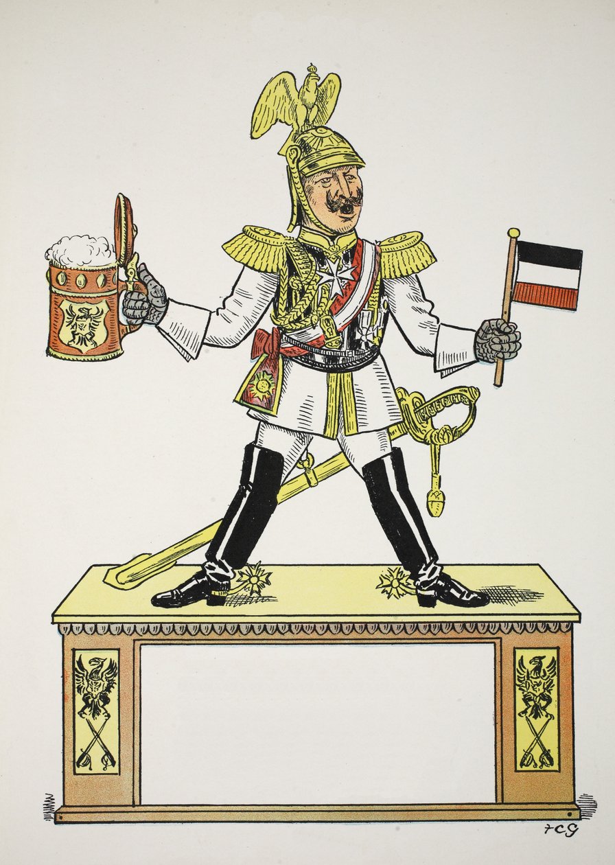 De Top G, illustratie uit Het Struwwelpeter Alfabet, vers door Harold Begbie door Francis Carruthers Gould