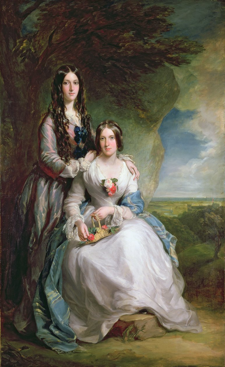 Lady Adeliza Manners en Lady Mary Foley, 1848 door Francis Grant