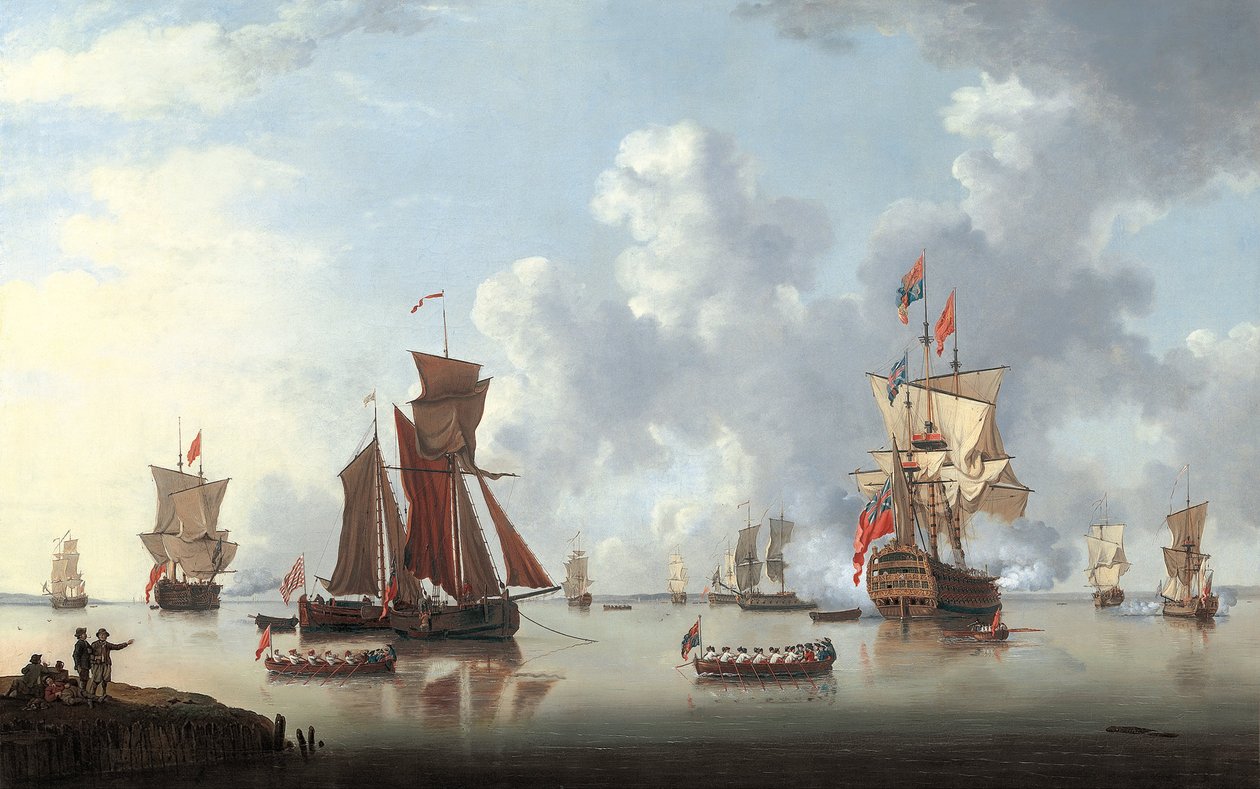 De Landing van de Zeeman Prins bij Spithead door Francis Swaine