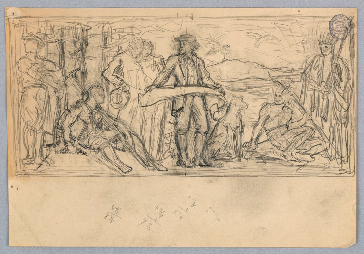 Schets voor een muurschildering door Francis Augustus Lathrop