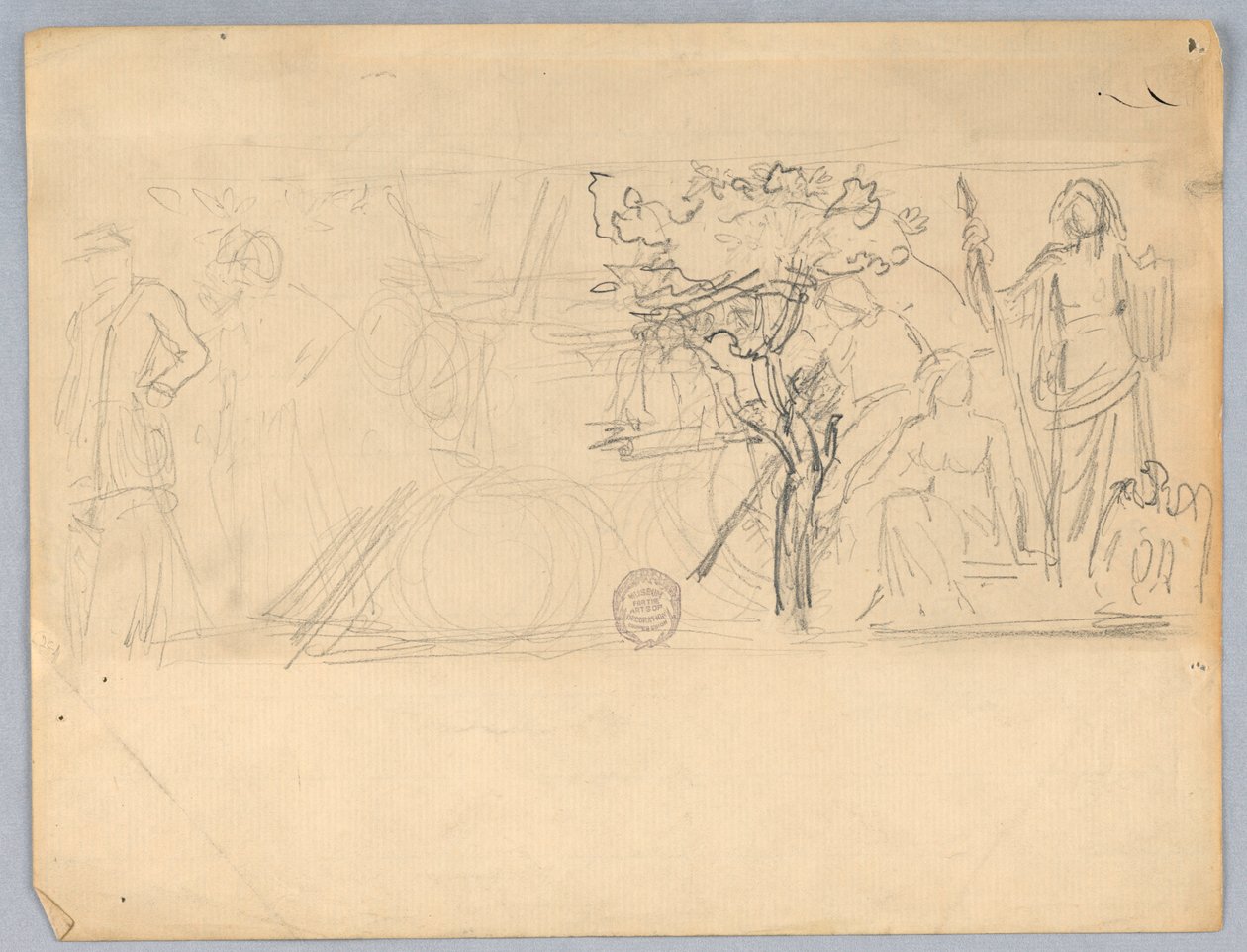 Schets voor een Muurmuurschildering door Francis Augustus Lathrop