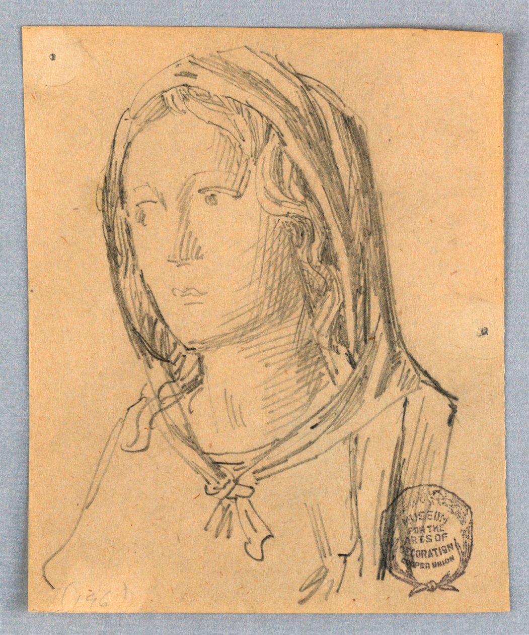 Schets van het hoofd van de Madonna door Francis Augustus Lathrop