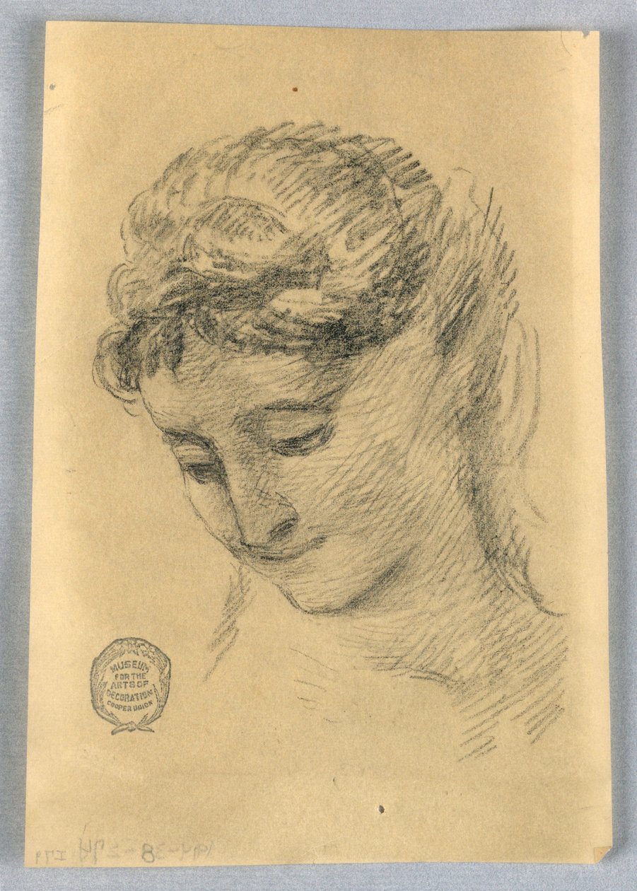 Schets van een vrouwenhoofd door Francis Augustus Lathrop