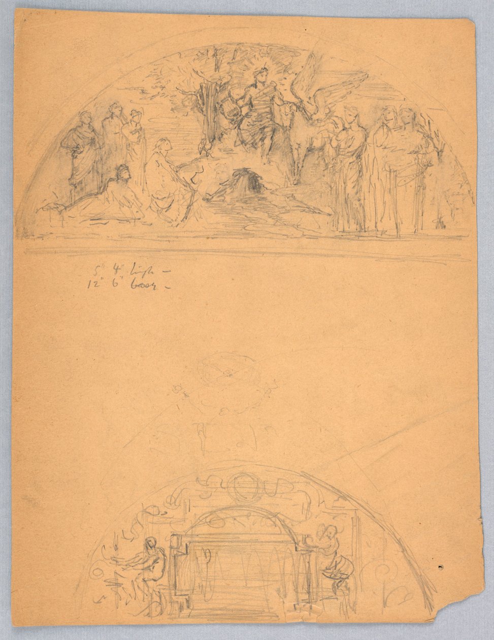 Schetsen van twee lunetten door Francis Augustus Lathrop