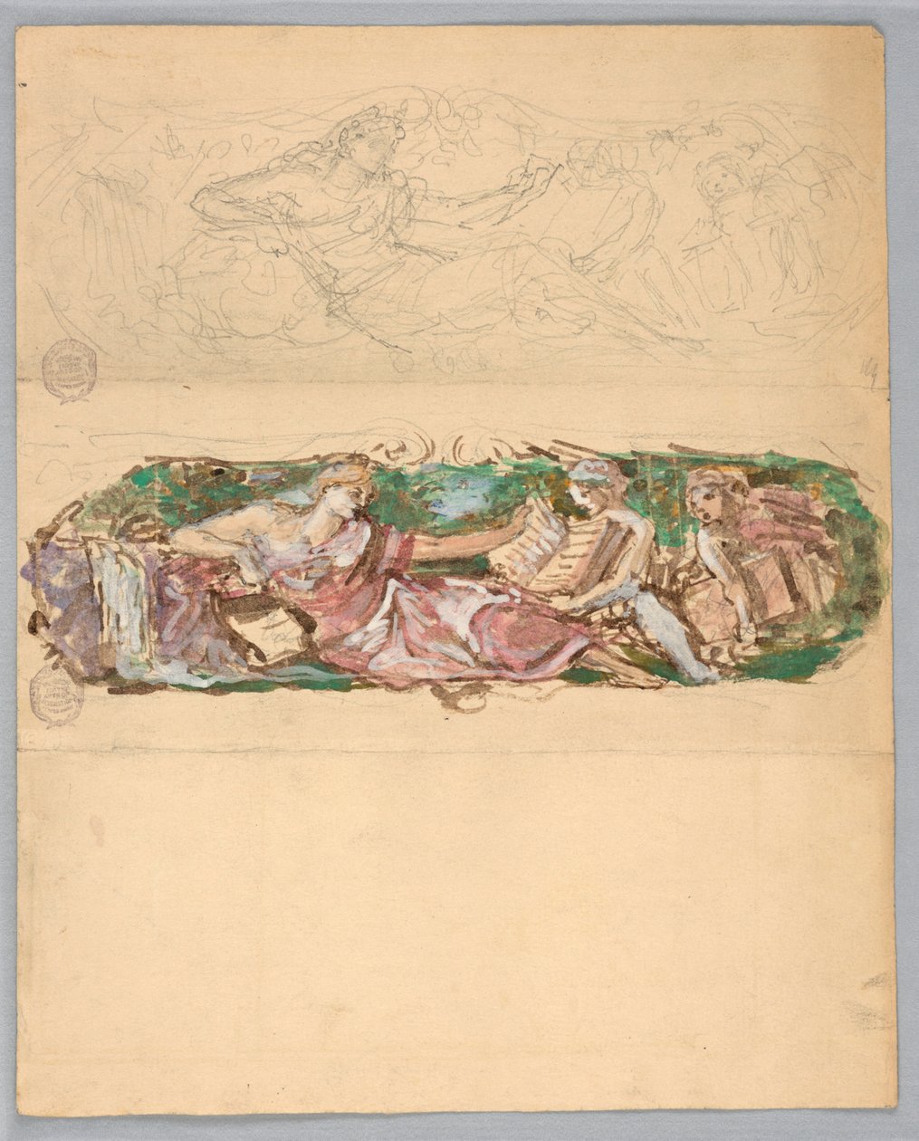 Studies voor een wandpaneel door Francis Augustus Lathrop