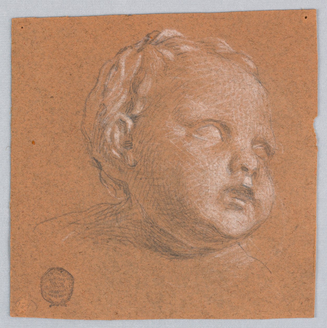 Studie van kinderhoofd door Francis Augustus Lathrop