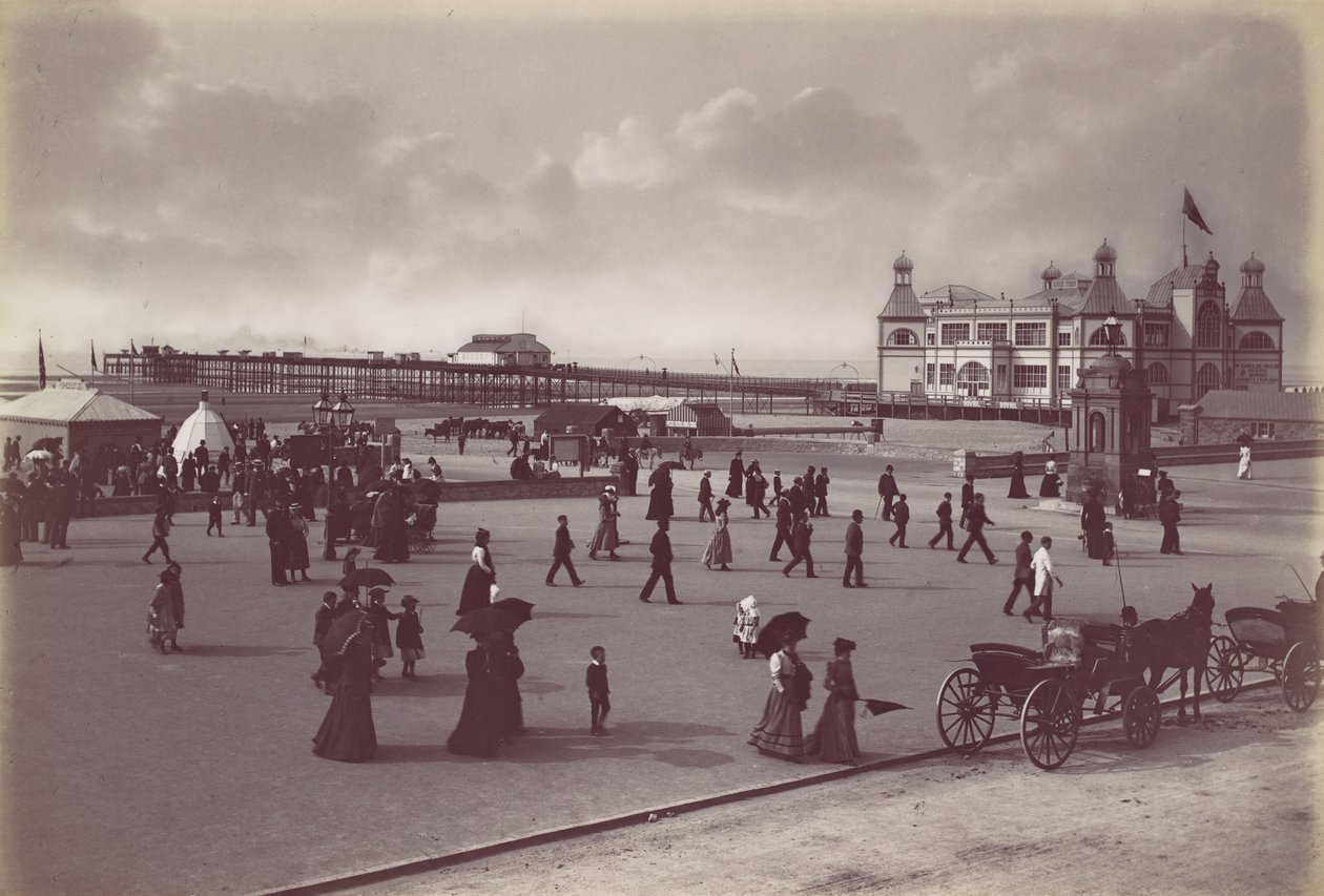 Rhyl. Het paviljoen en de pier, 1870s door Francis Bedford
