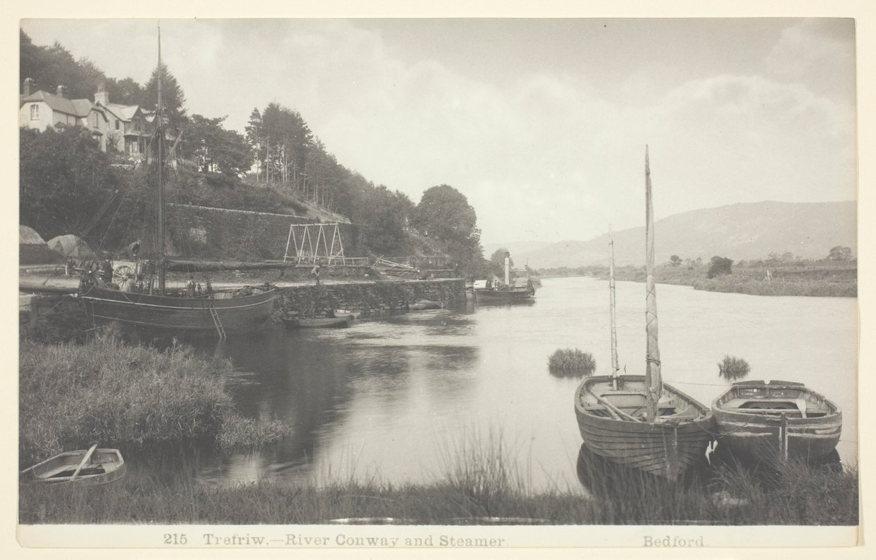 Trefriw-Rivier Conway en Stoomboot door Francis Bedford