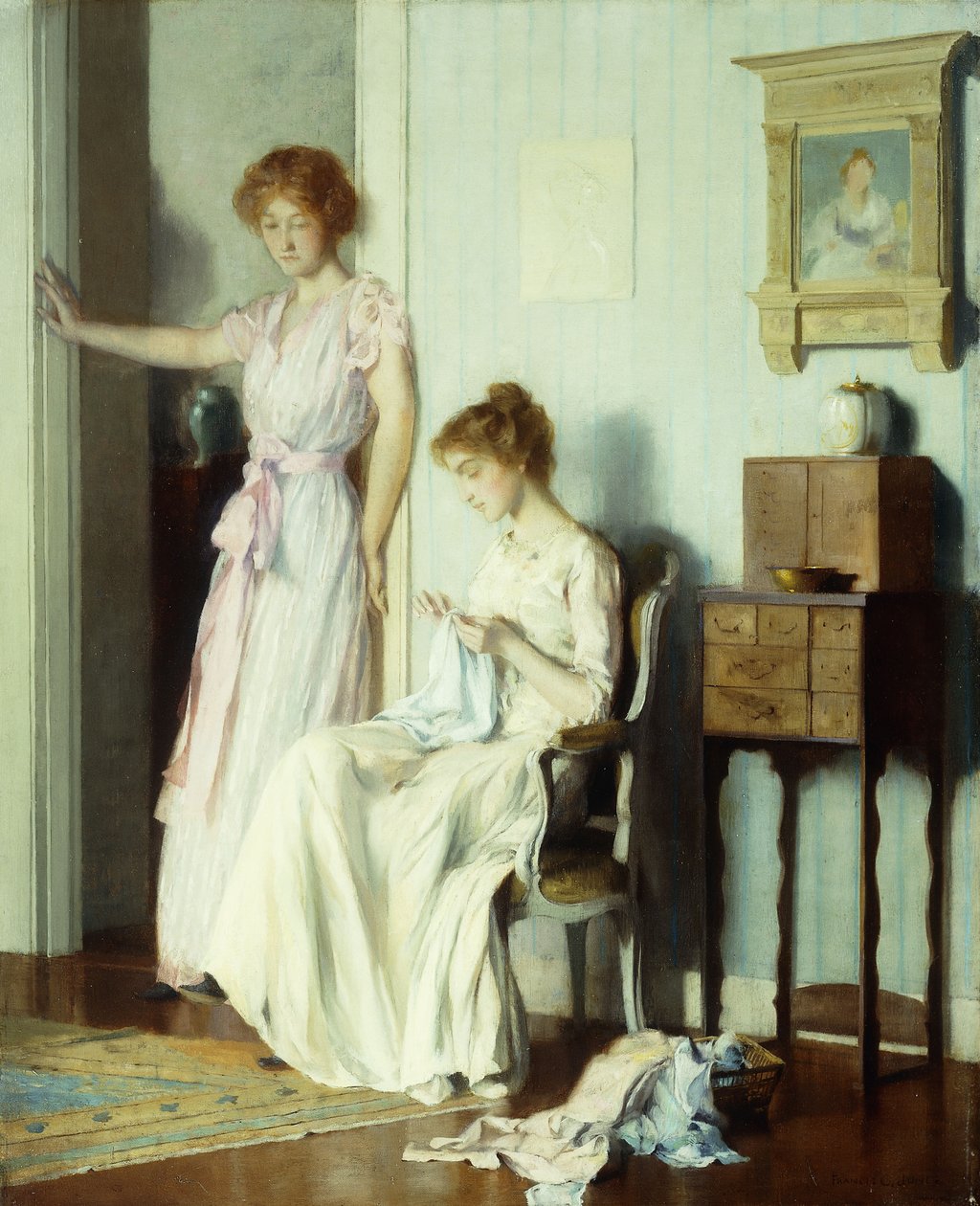In de salon door Francis Coates Jones
