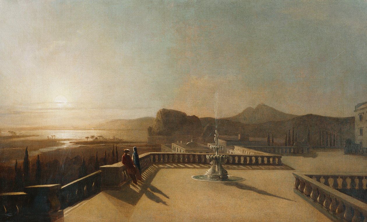 Figuren op een Maanverlichte Terras door Francis Danby