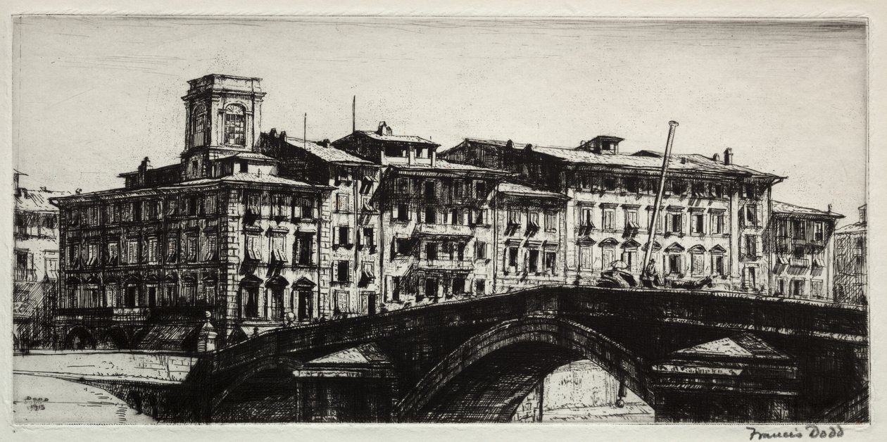 Ponte di Mezzo, Pisa door Francis Dodd