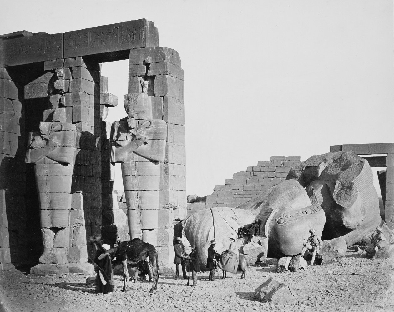 Het Ramesseum, Thebe, Egypte, 1858 door Francis Frith